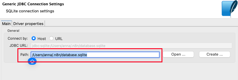 Enter database path