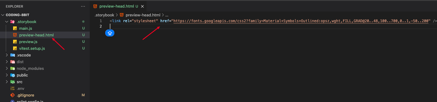 Import material icons to preview-head.html