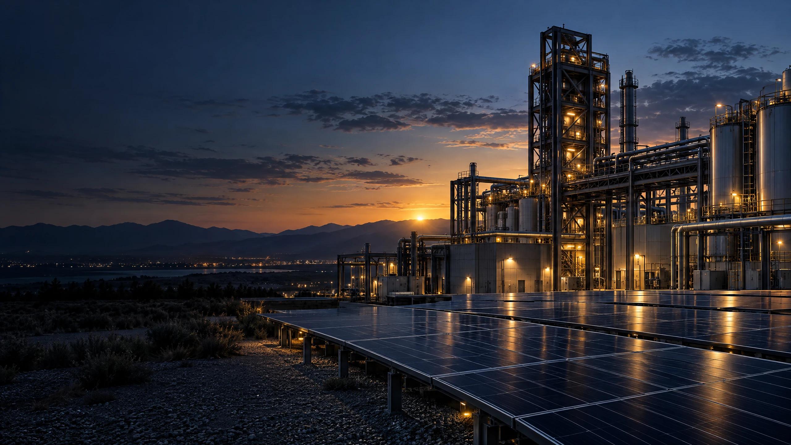 Illustrative Energy America solar-module supply visual: industrial and commercial energy users