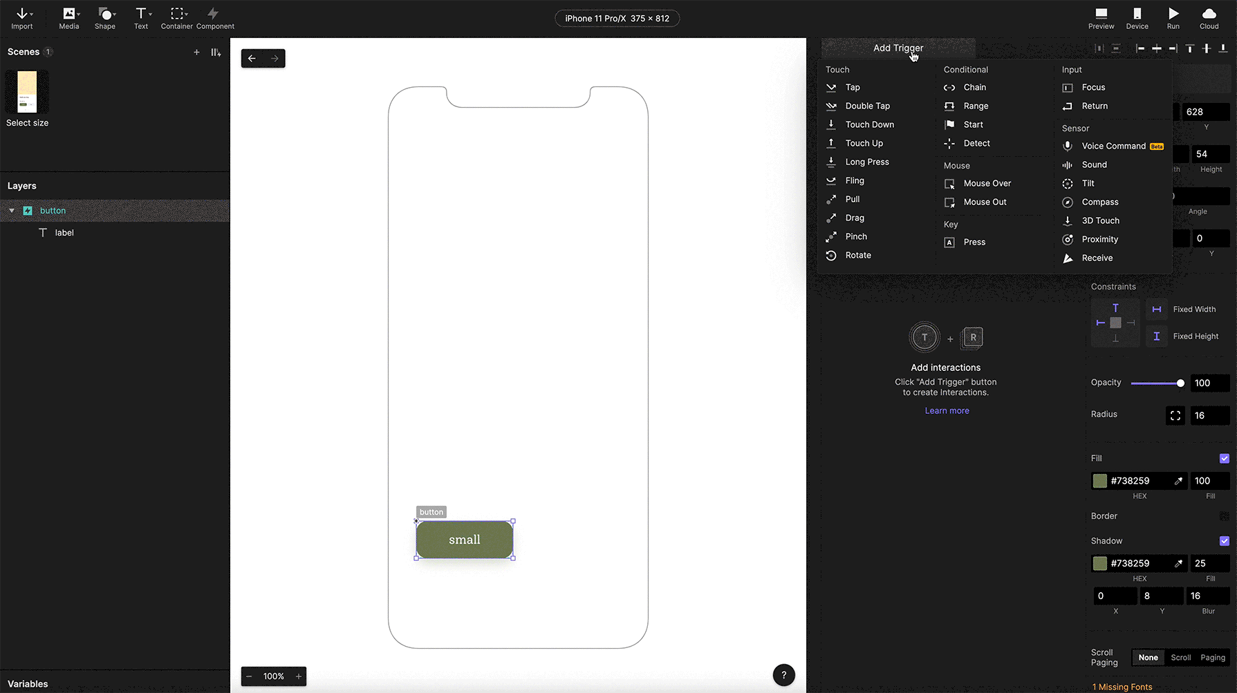 Adding conditions and the Send response to the component.