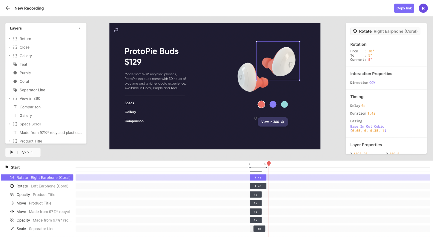 interaction recordings - protopie handoffs