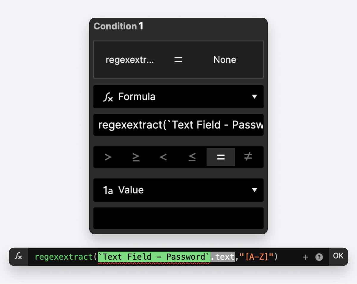 condition match pattern uppercase