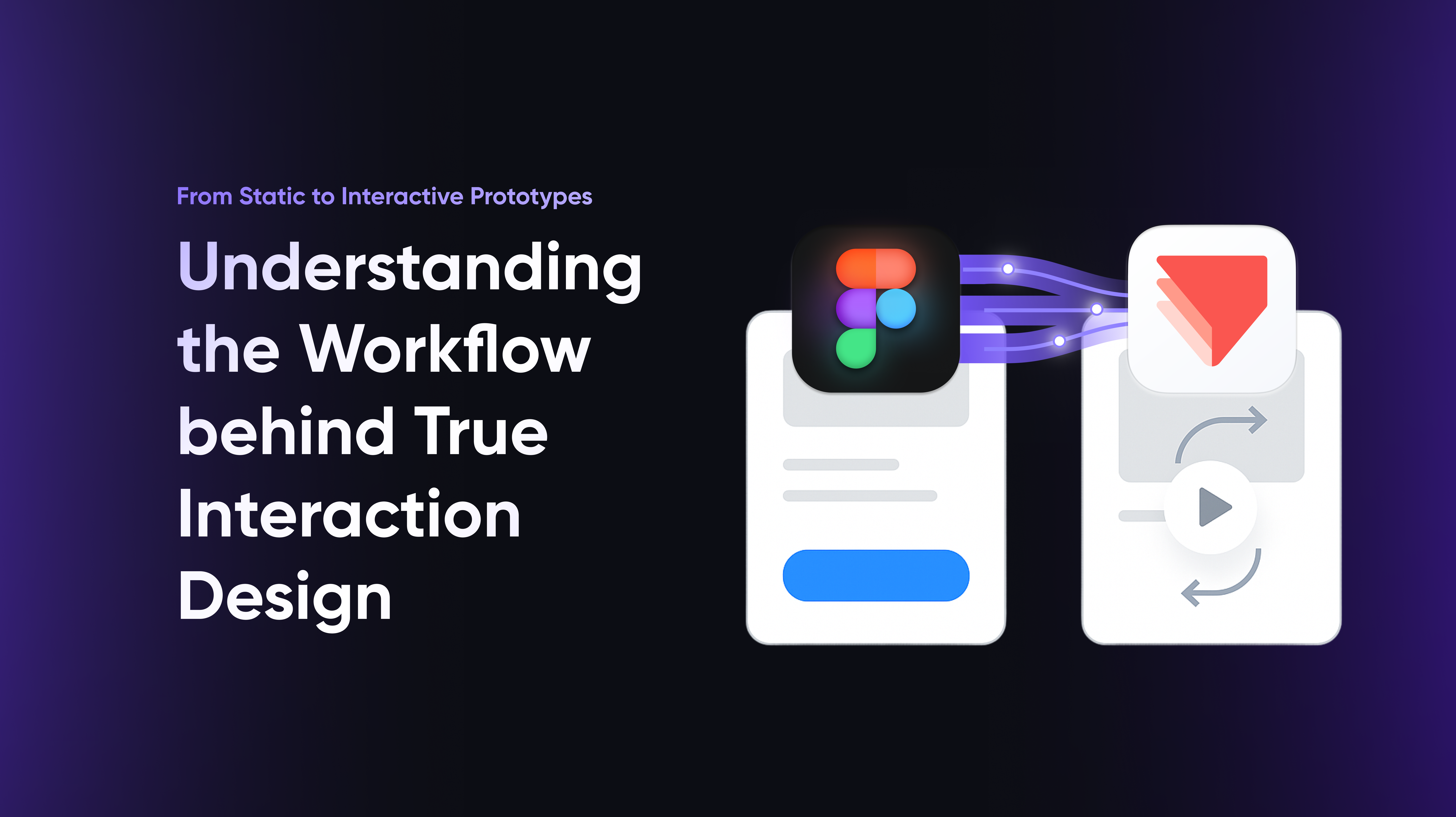 Cover image showing the workflow from Figma to ProtoPie