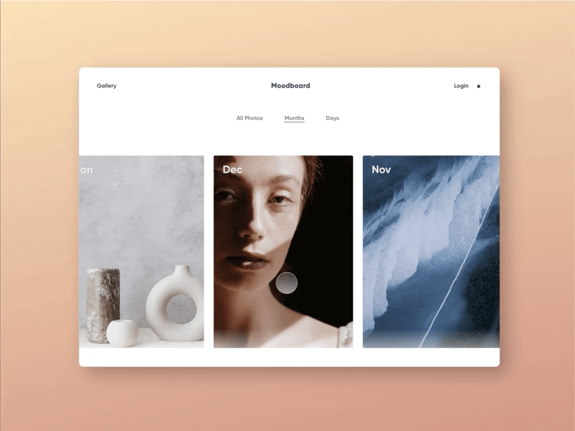 website gallery high fidelity prototype