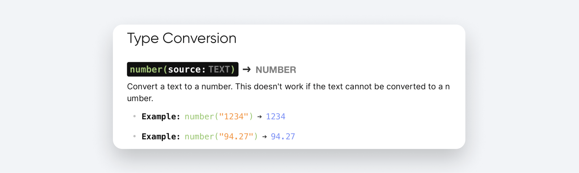 type conversion function guide