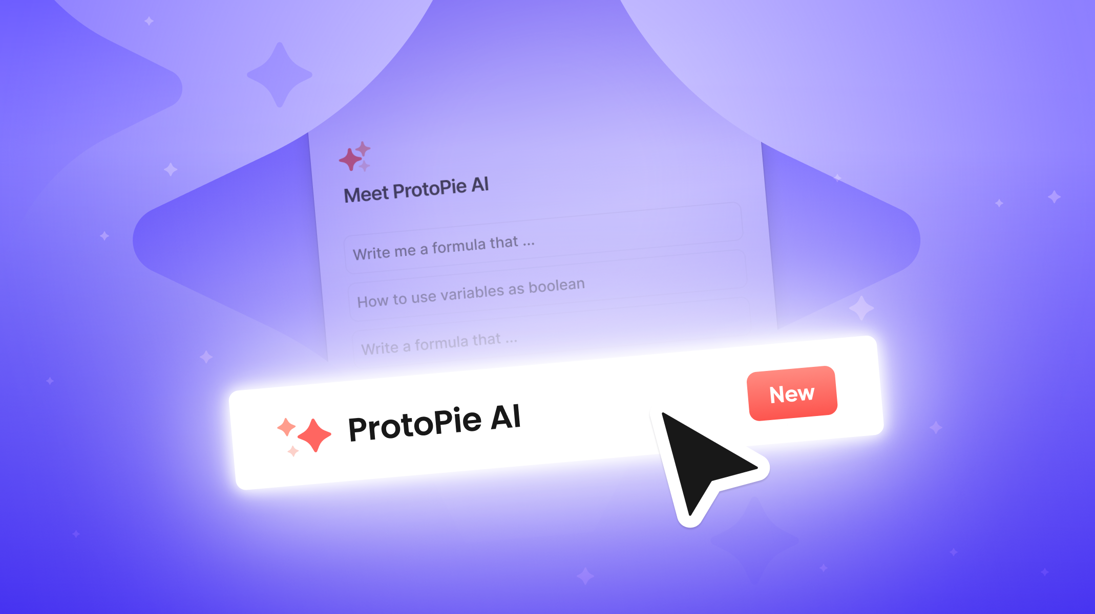 ProtoPie AI teaser showing AI-assisted interaction prototyping with manual control