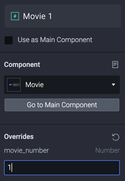 Set the value of "movie_number" of (movies 1 to 5) to 1, 2, 3, 4, 5 respectively.