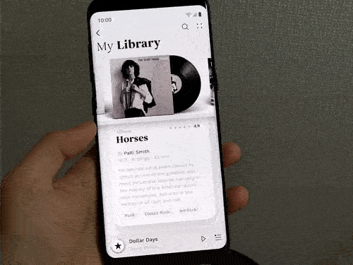 Music player prototype gif