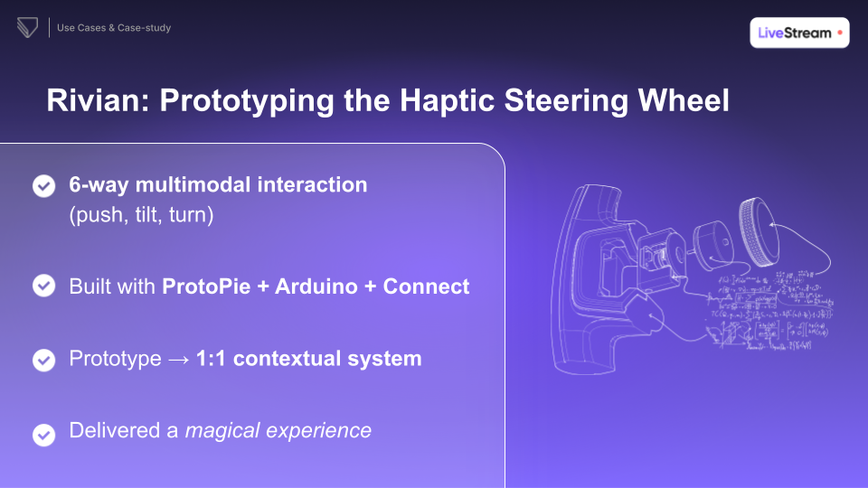 Rivian's haptic steering wheel prototype