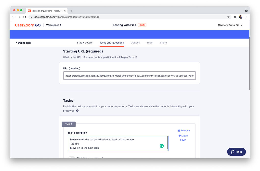 the first task of password-protected pie