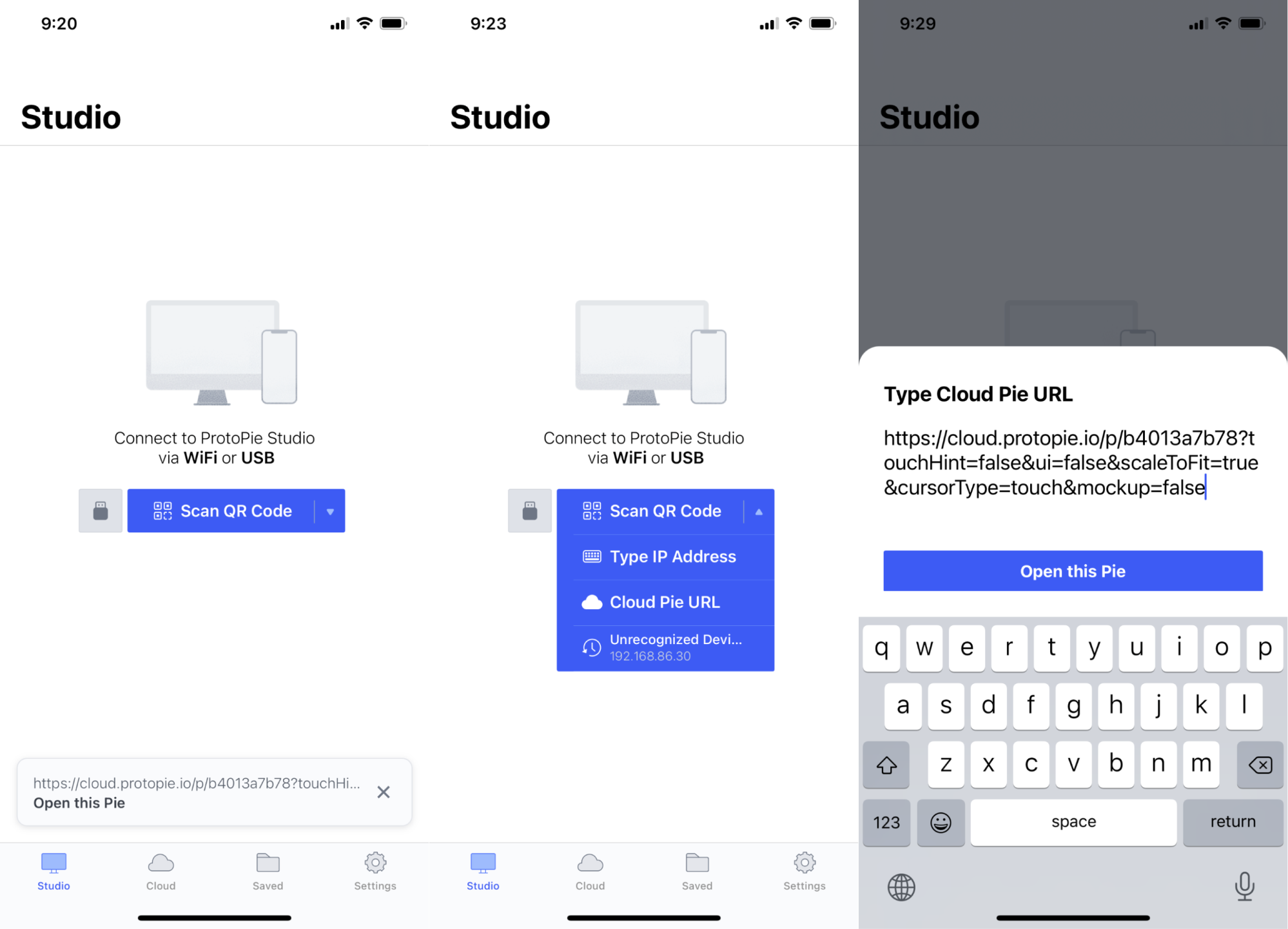 usability testing with ProtoPie player