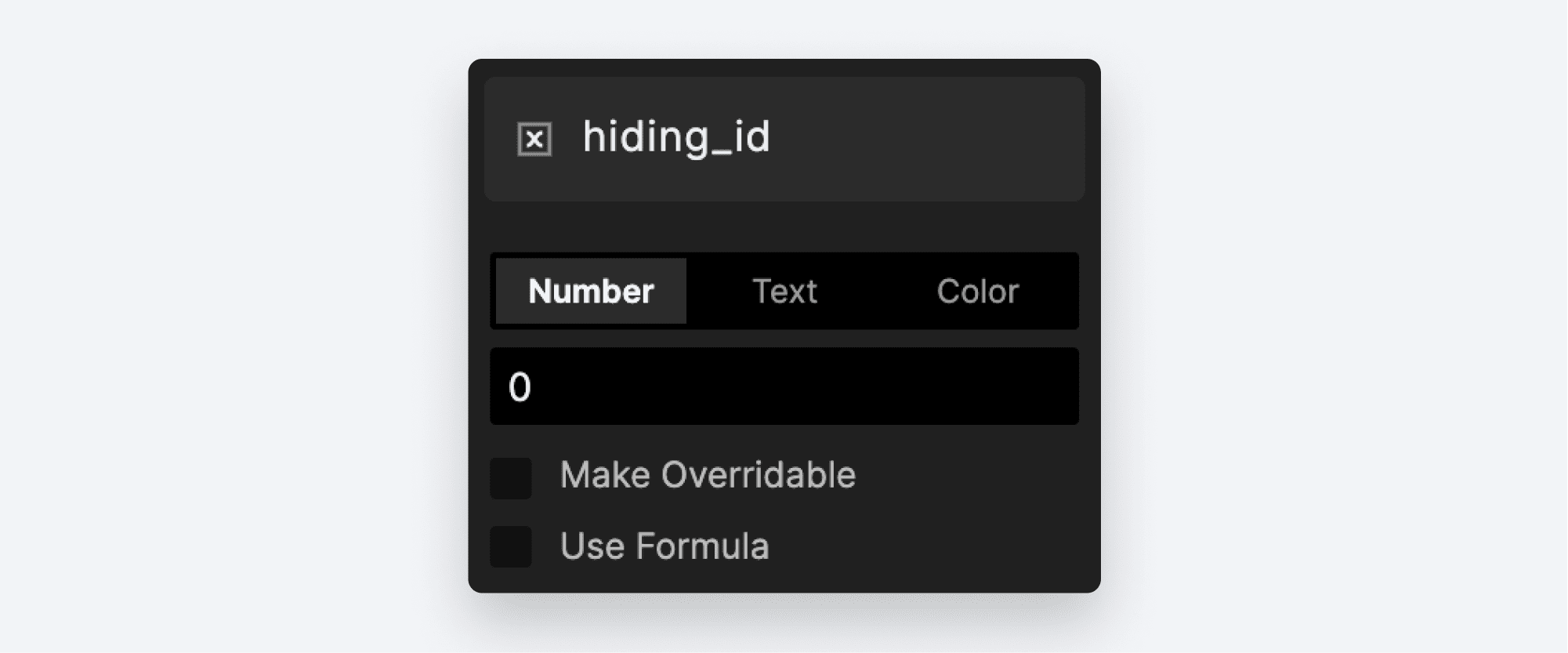 new variable called hiding_id