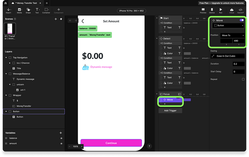 Advanced button interactions for prototypeslProtoPie