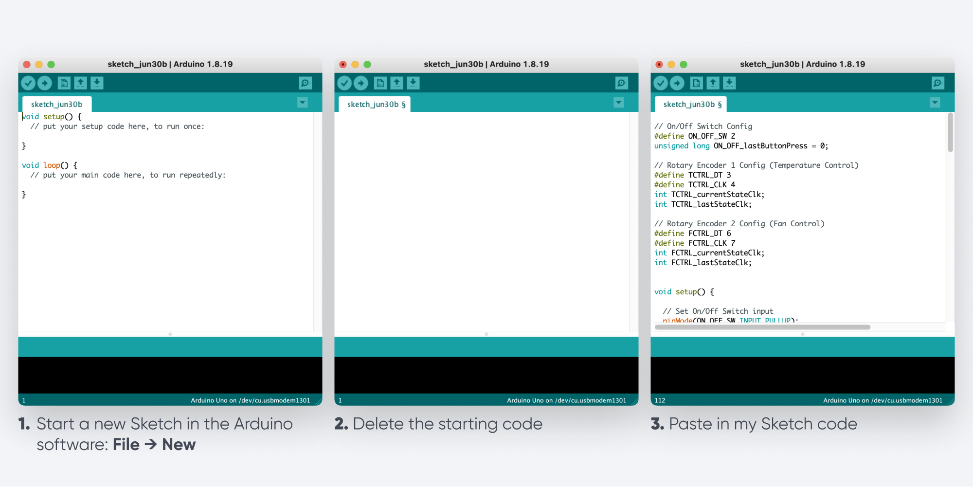 Paste instructions for Sketch code