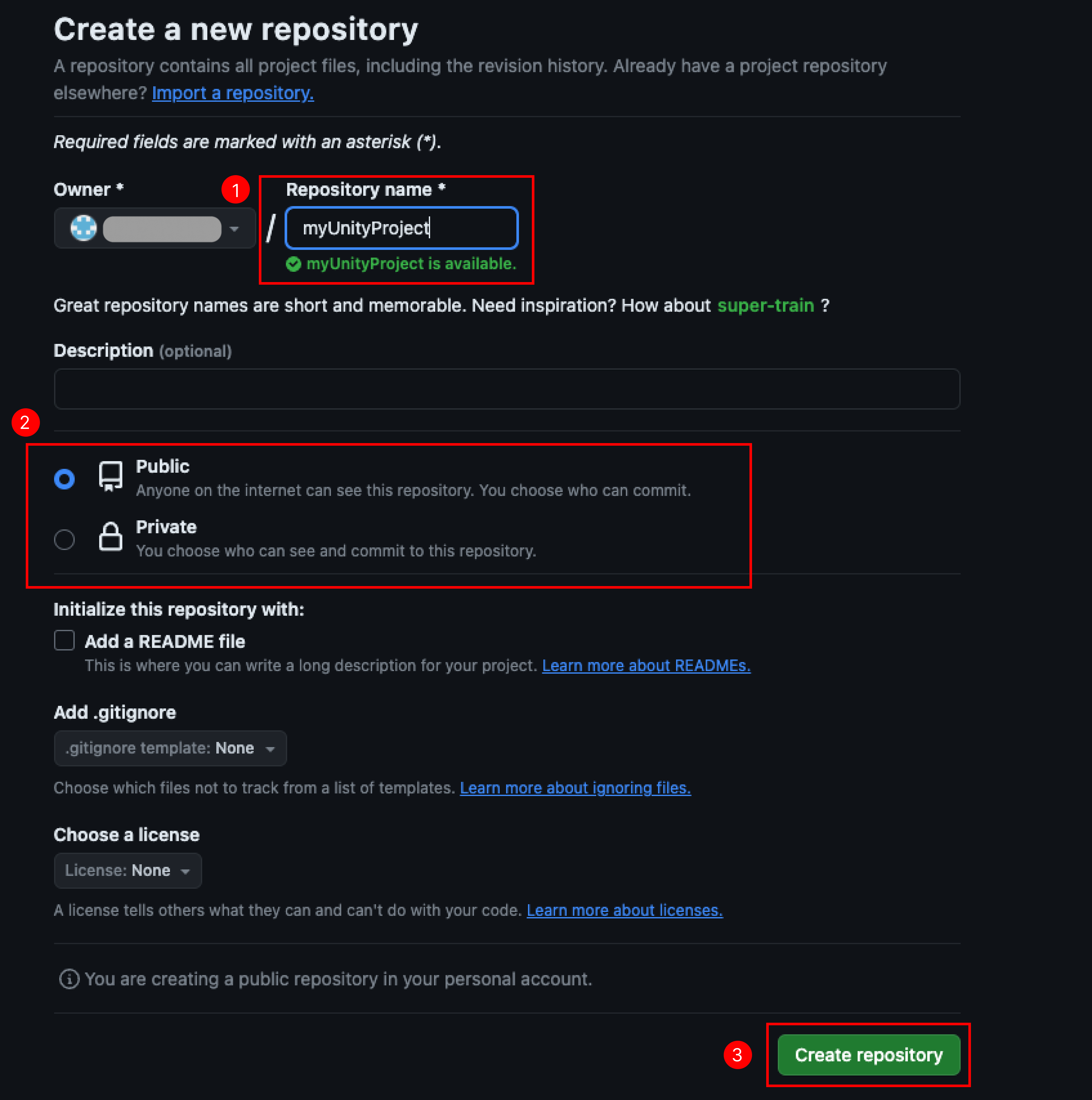 Create a new repository