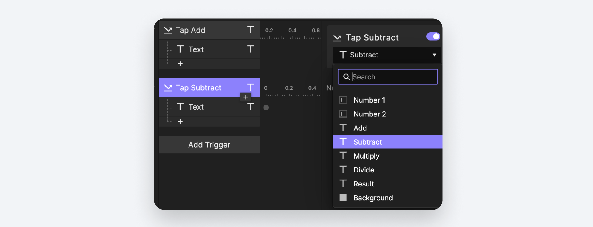 tap trigger with layer