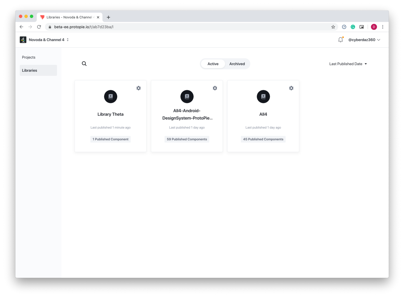 Libraries in ProtoPie Cloud