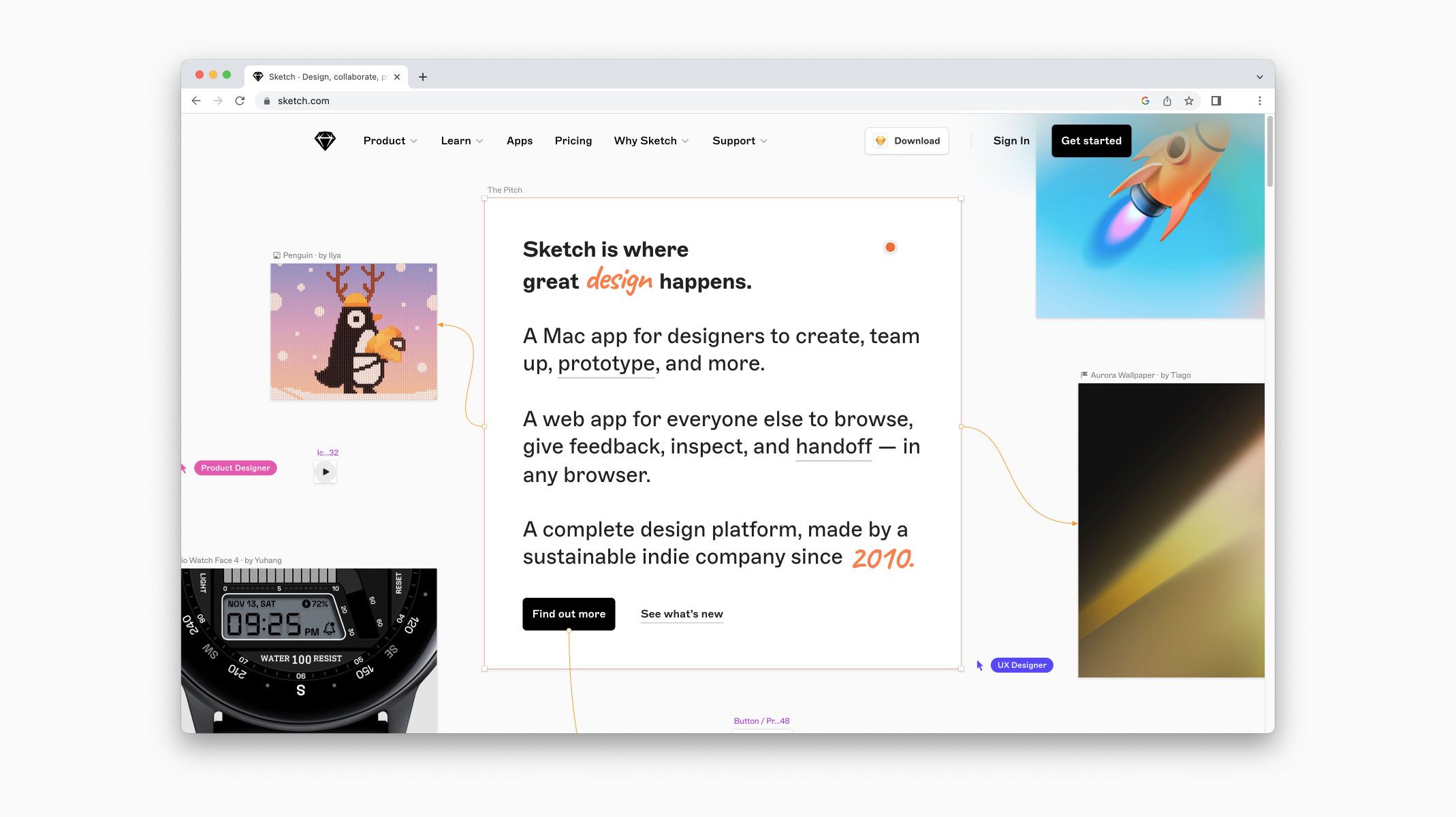 Sketch homepage