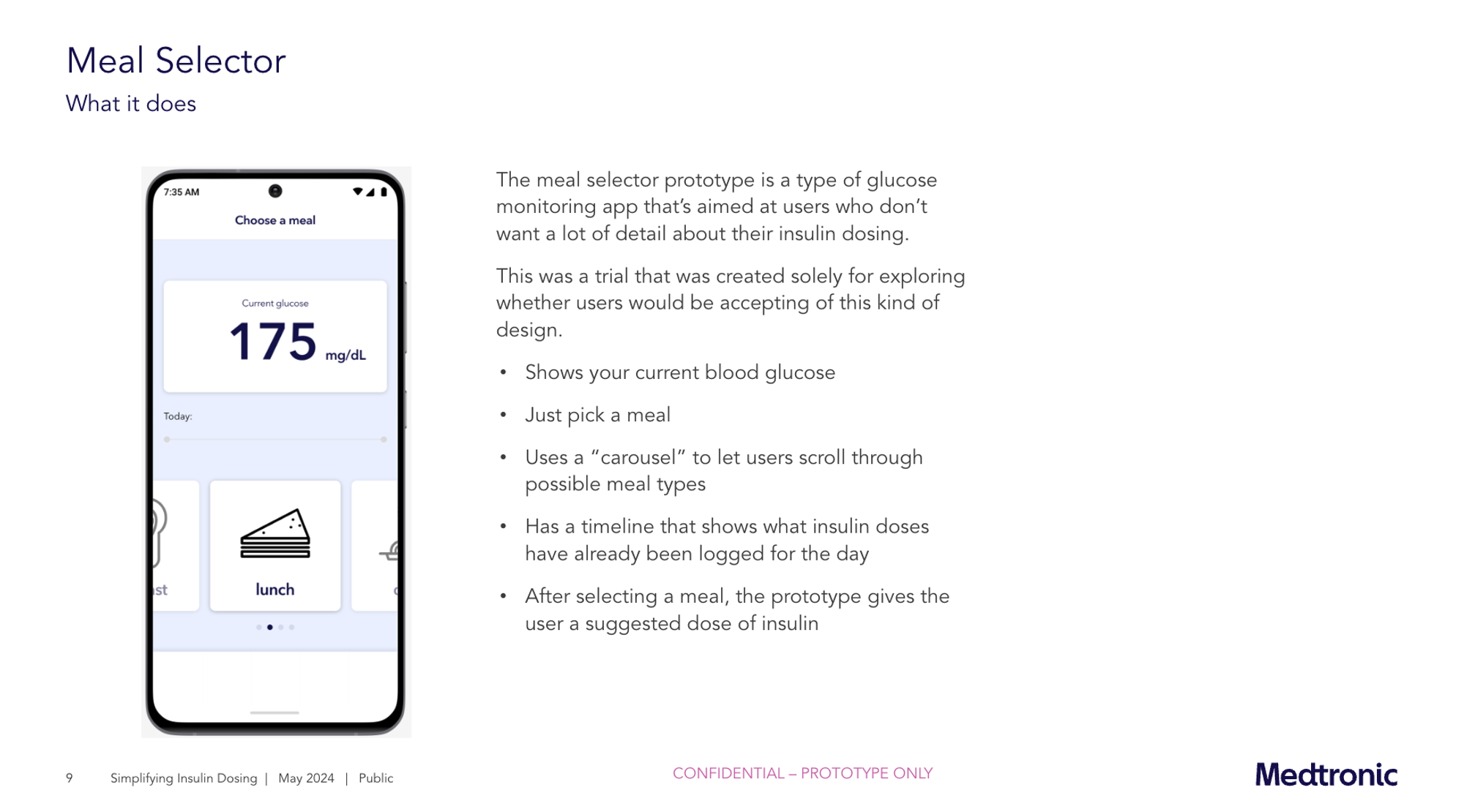 Meal selector prototype.