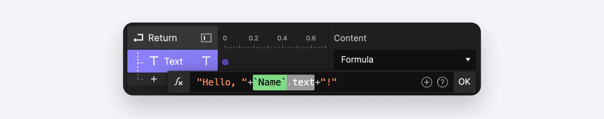 add exclamation point in formula