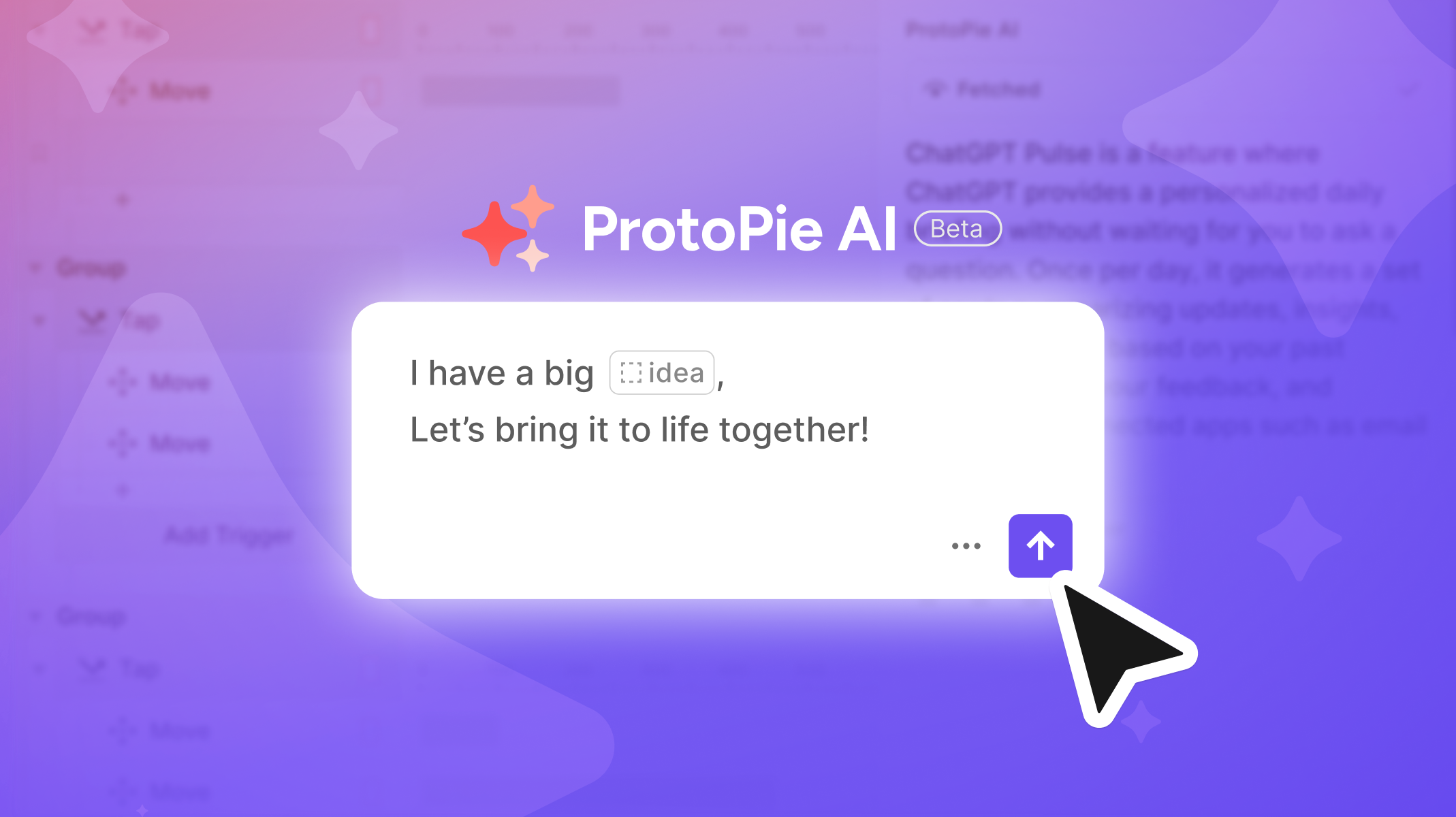 ProtoPie AI Beta released showing AI-assisted interaction prototyping with manual control