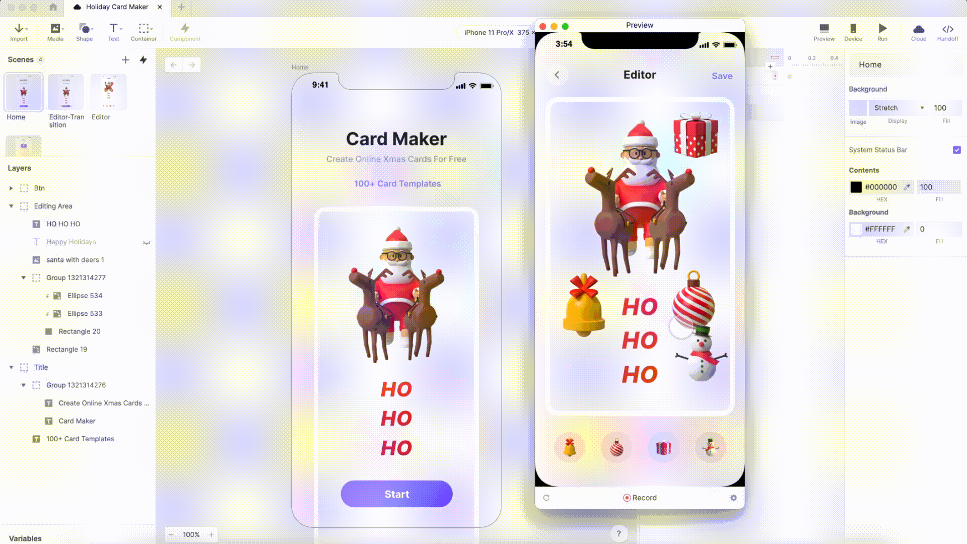 holiday card maker prototype