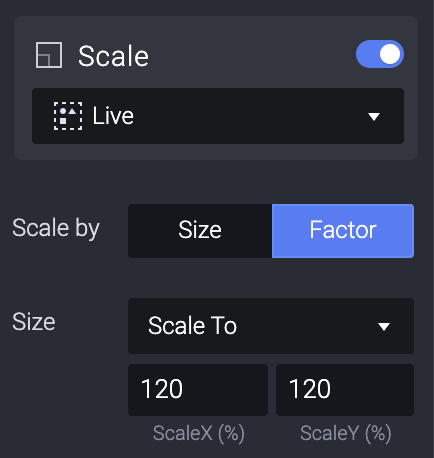 Set the value to factor to 120%
