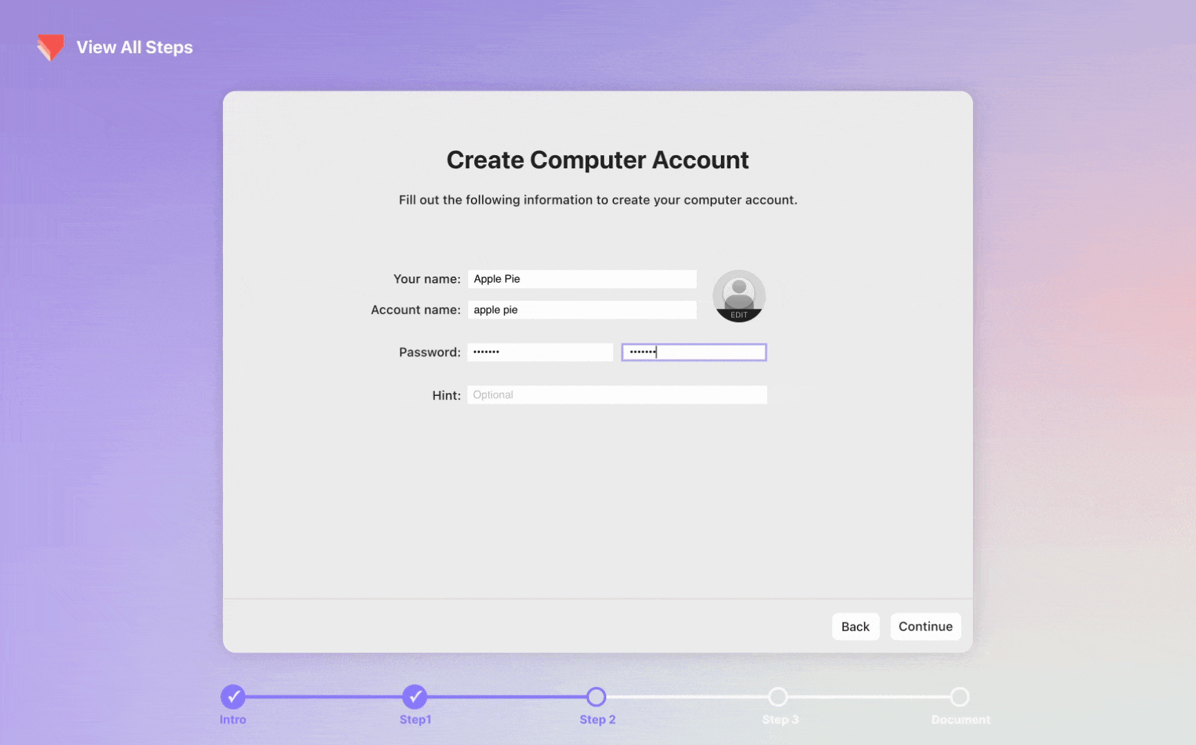 Creating the Profile Popup