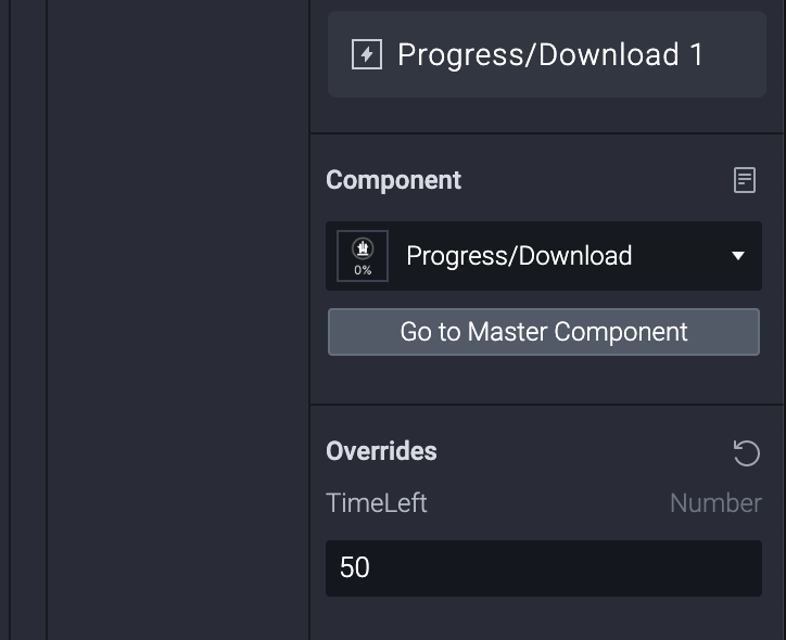 Using variable overrides in the properties panel