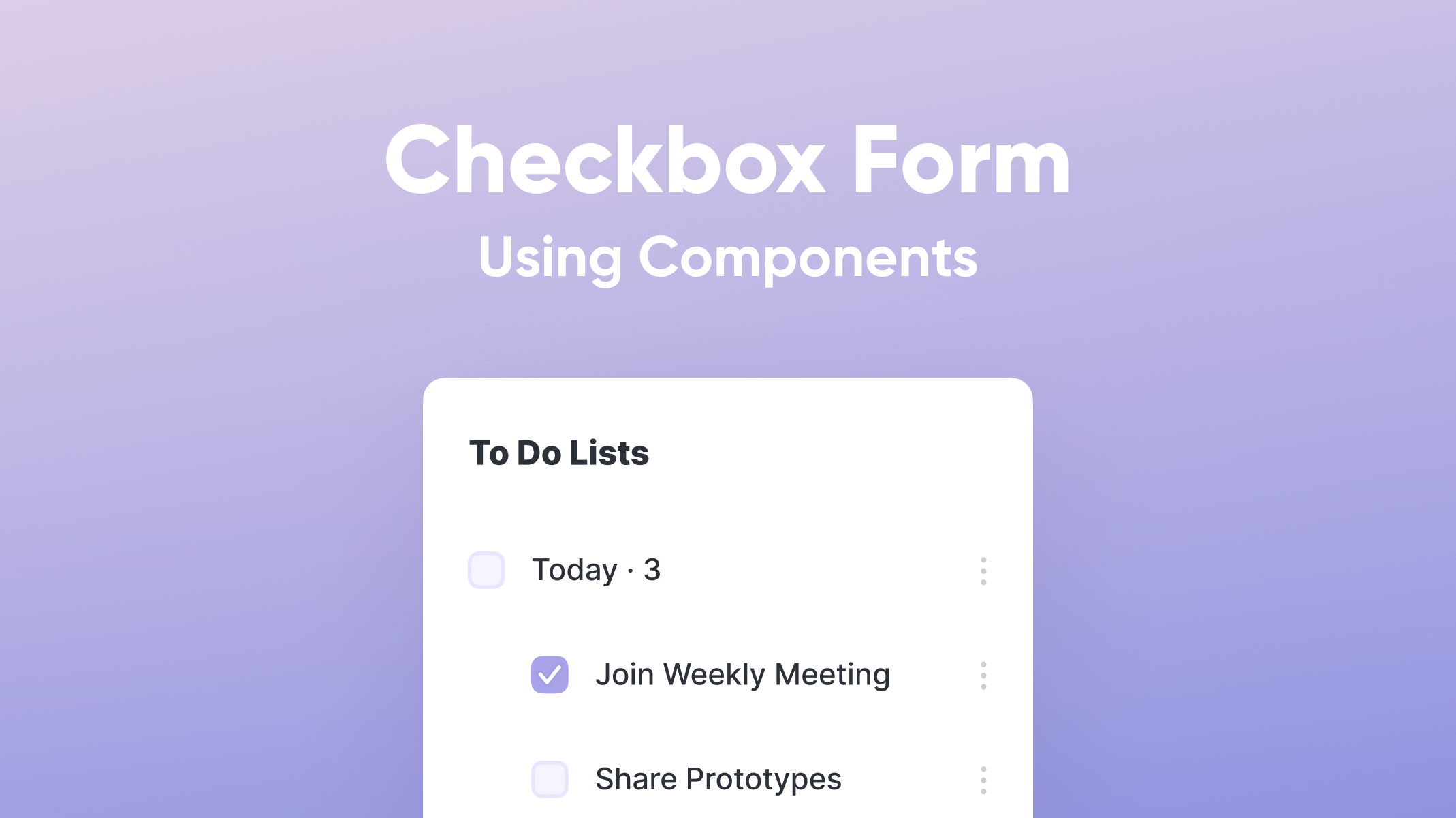 Checkbox Form Using Components Thumbnail