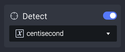 Add a new trigger and select Detect linked to the centisecond variable