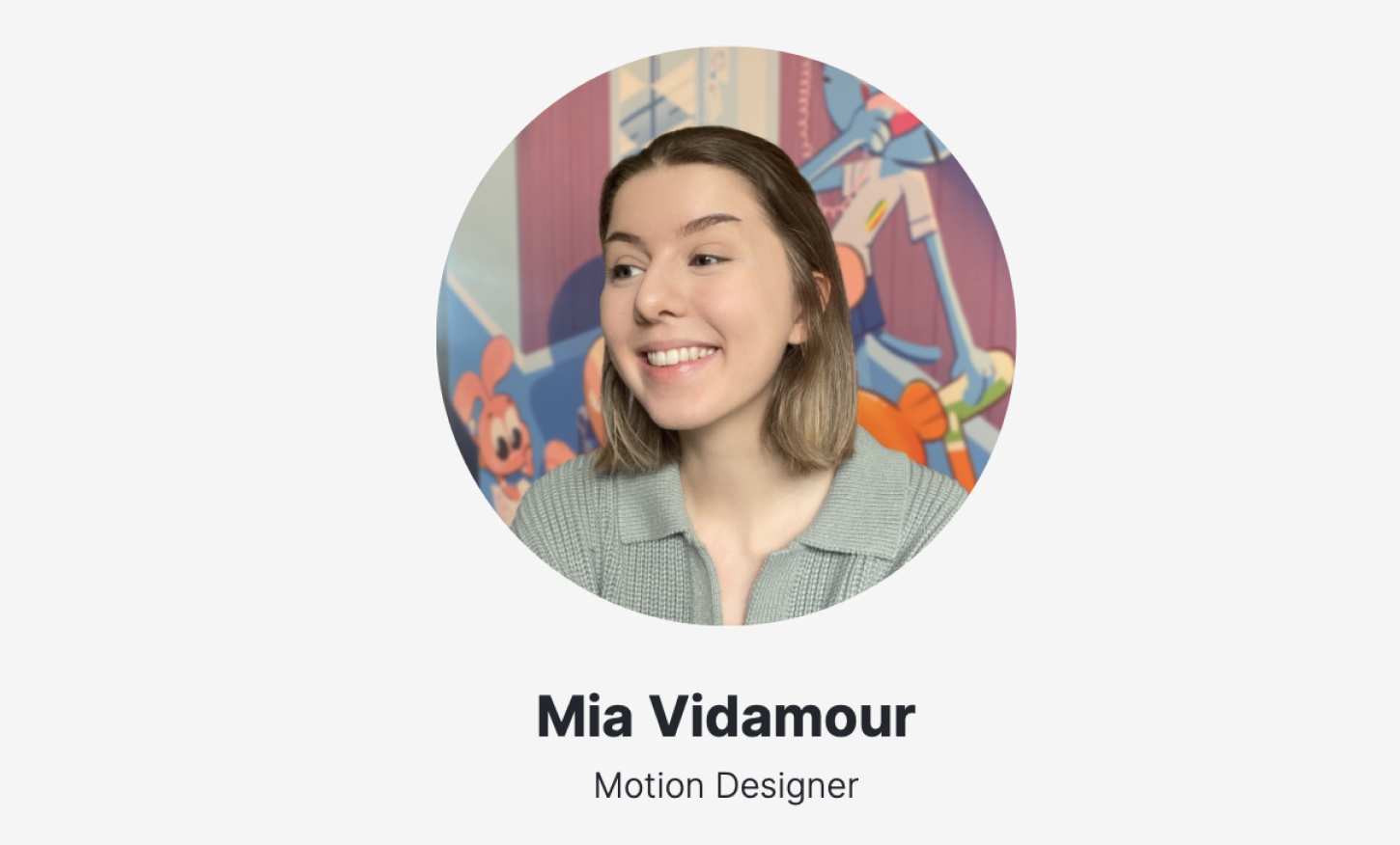 Mia Vidamour- motion designer at Warner Bros. Discovery