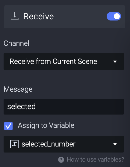Add a Receive trigger for the "movie" component