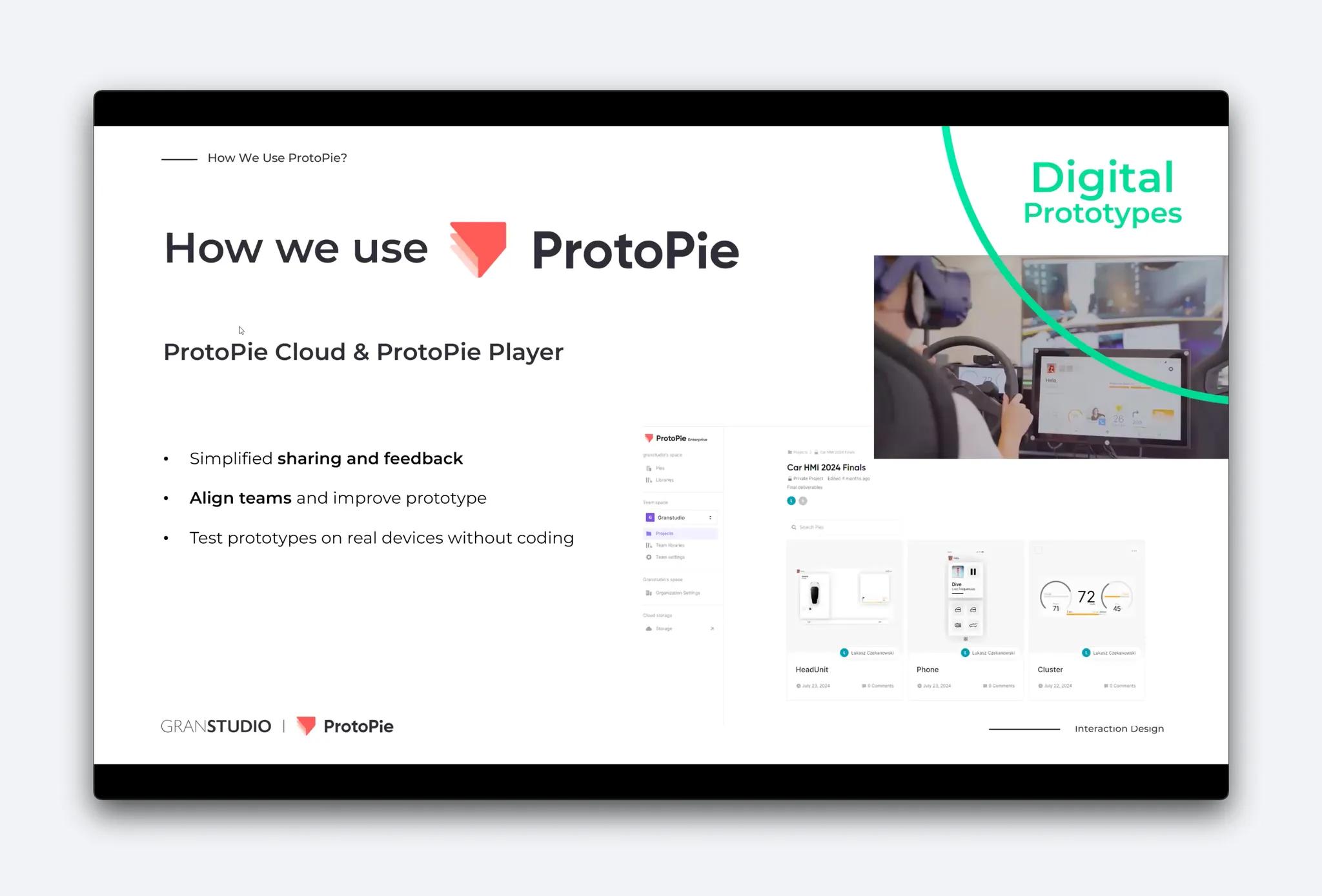 Using ProtoPie Cloud and Player for collaboration & testing.