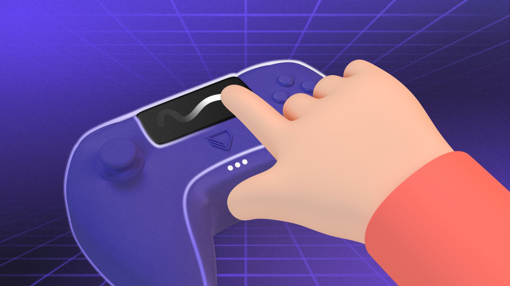 hand drawing a line on a game controller