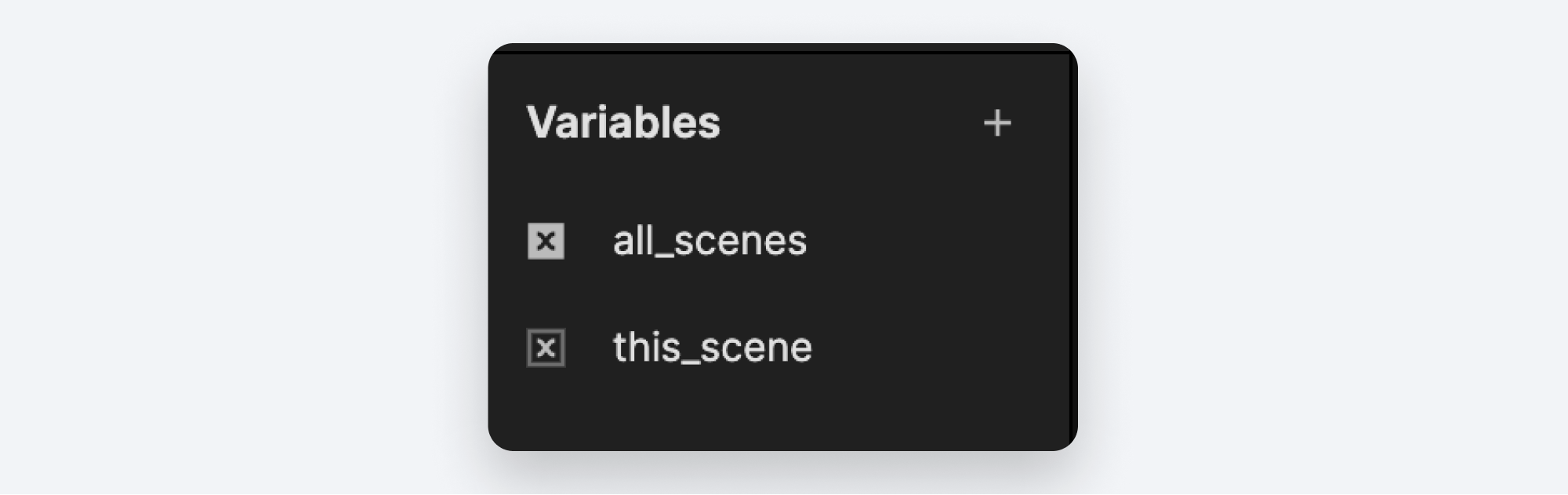 verify scene variable