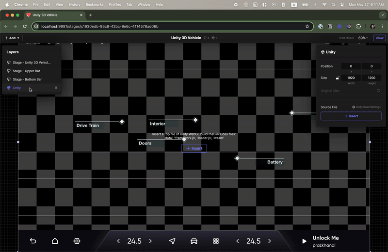 Bringing Unity projects into ProtoPie through the Unity layer.