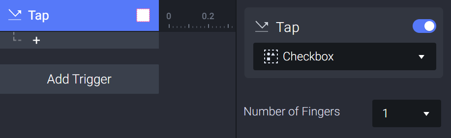 Add a tap trigger to the checkbox