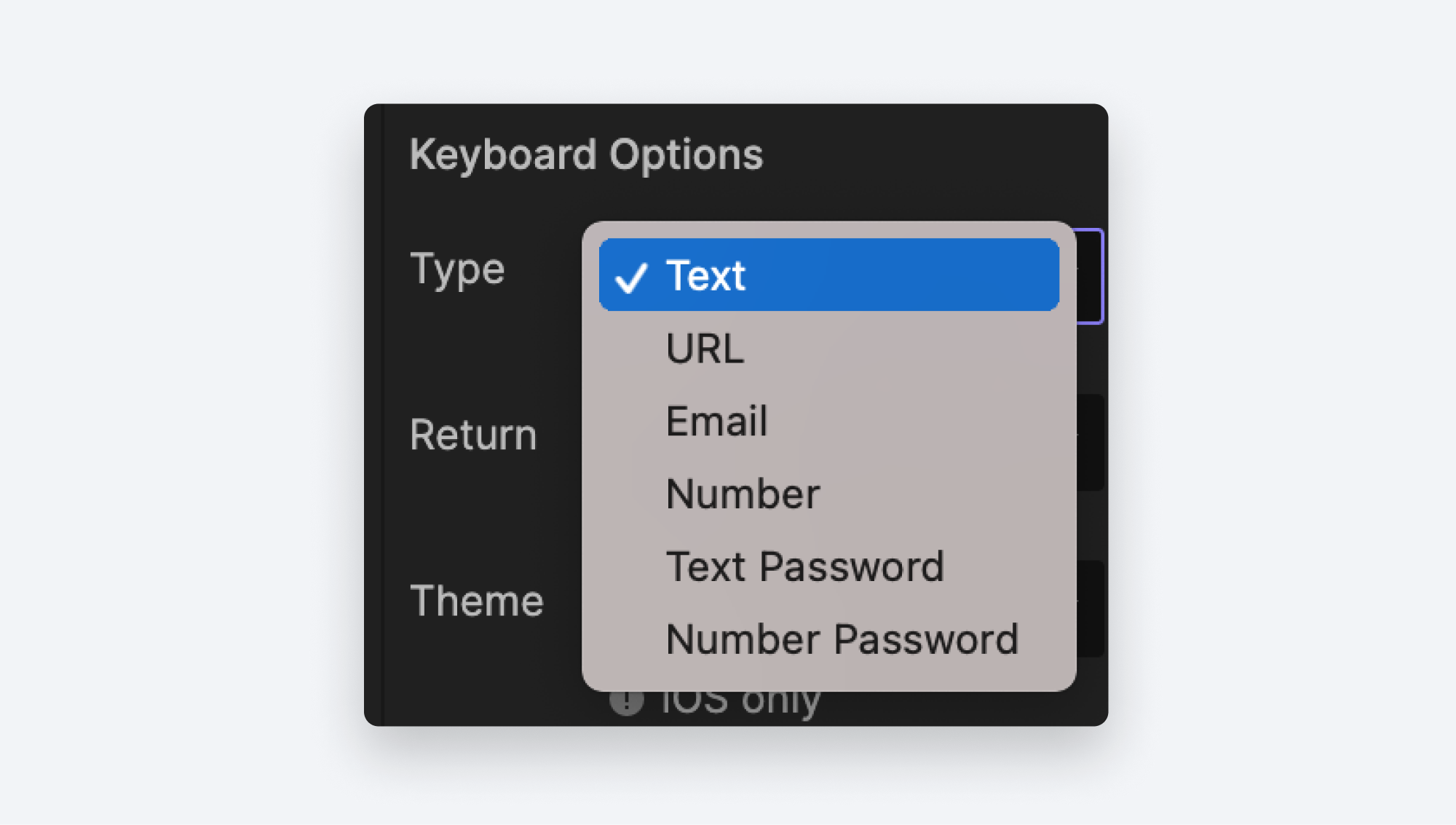 keyboard options