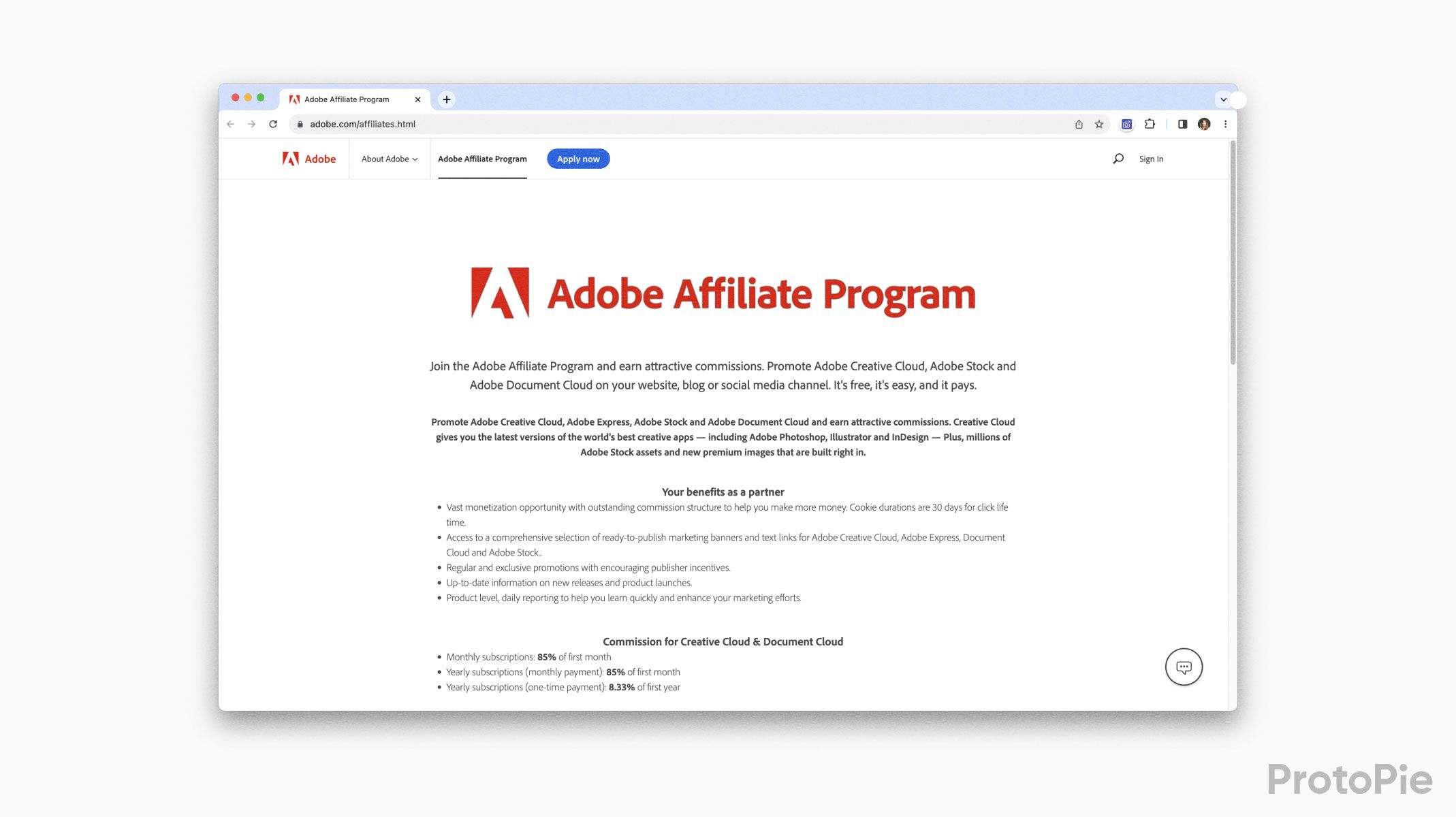 Adobe affiliate program website