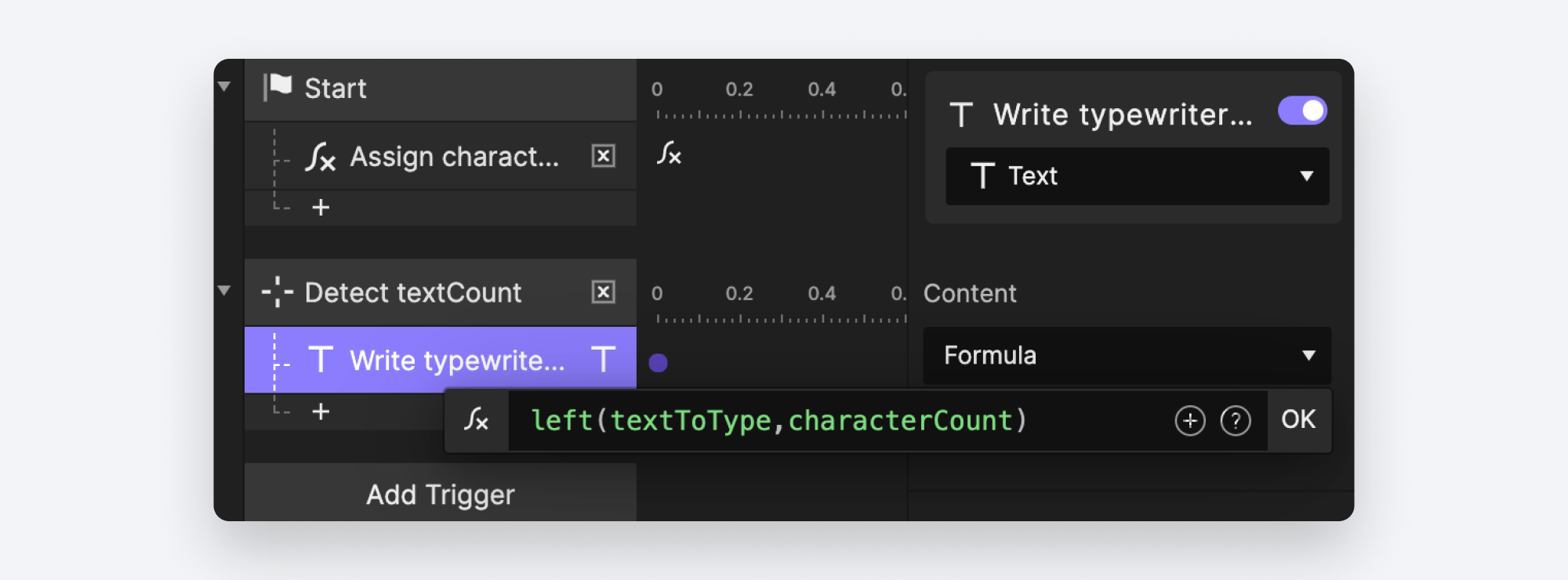 Add a Text response to the Text layer and use formula