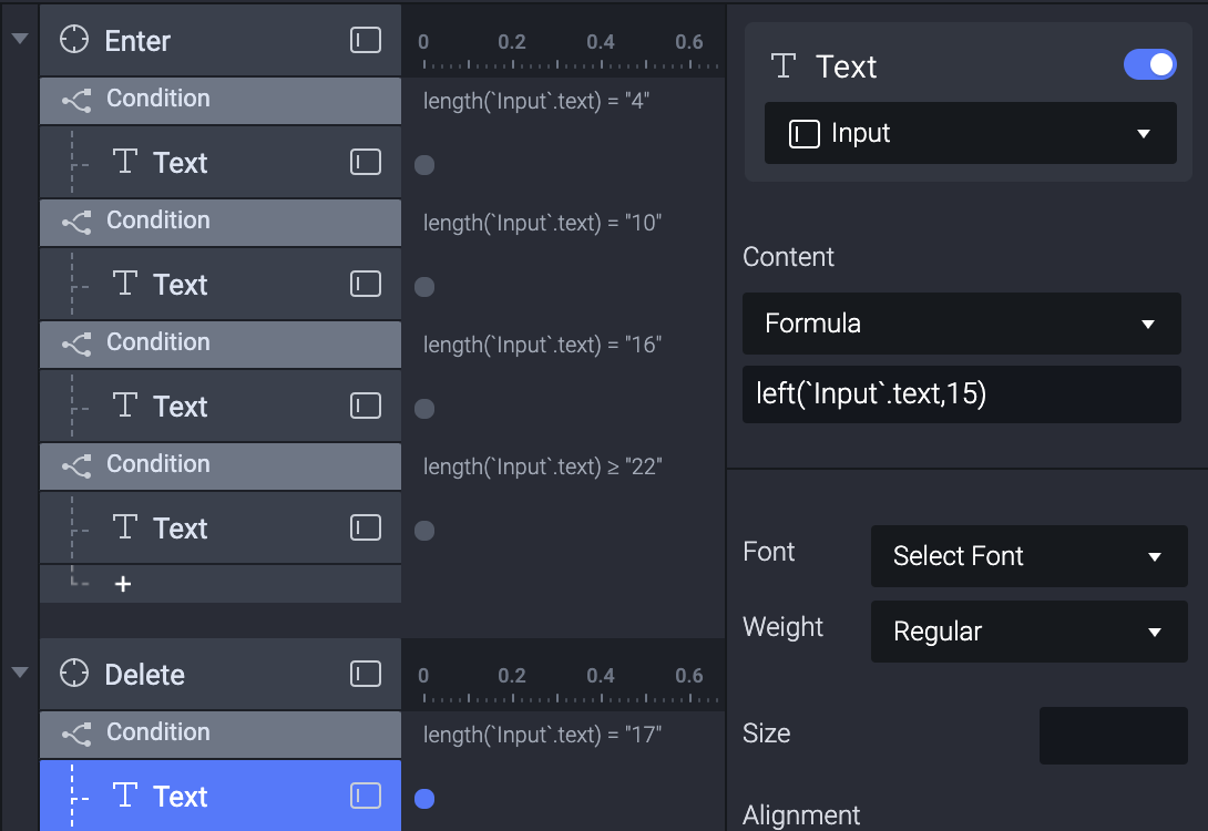 Photo showing the new Text trigger formula to extract the first 15 characters starting from the left.