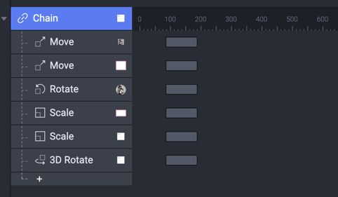 Screenshot of chain feature in ProtoPie Studio
