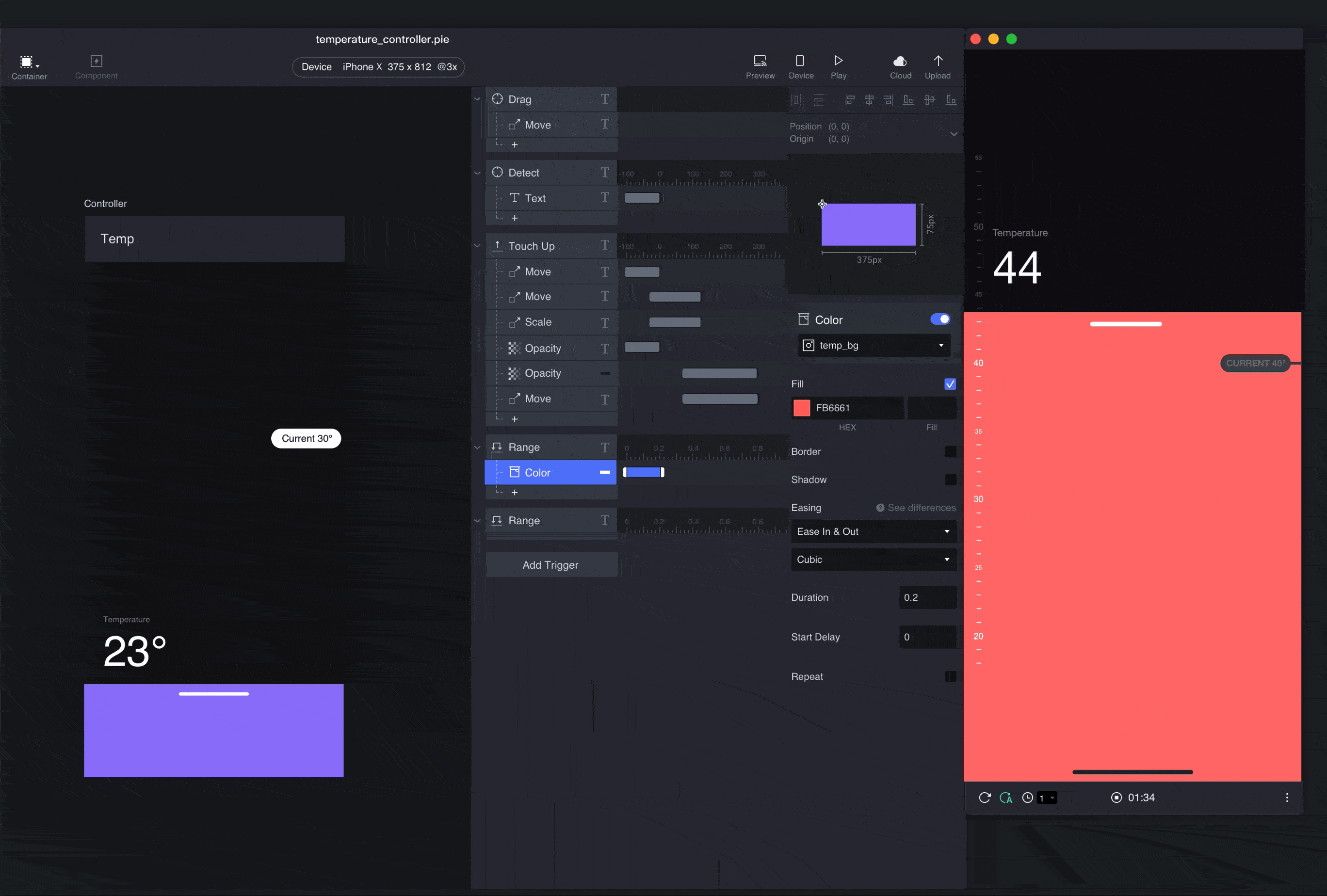preview interactive prototype in ProtoPie studio