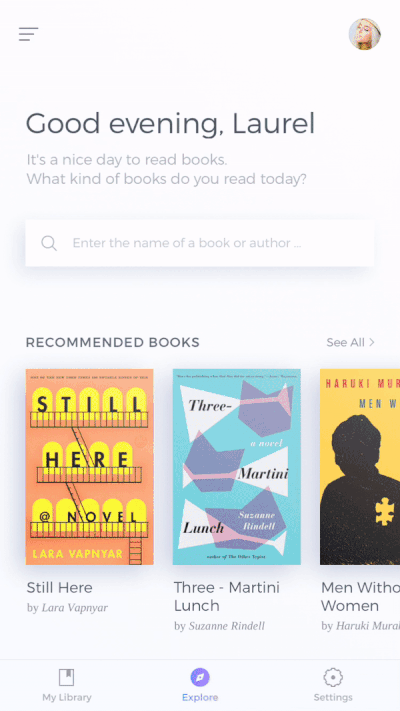 Books UI prototype by Jae-seong Jung