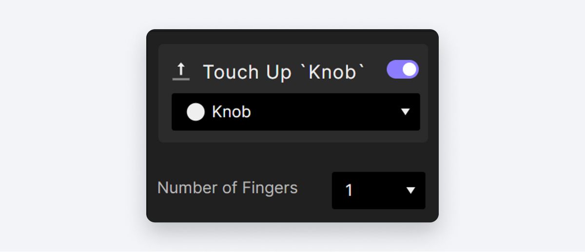 Add a Touch Up trigger to the Knob layer.