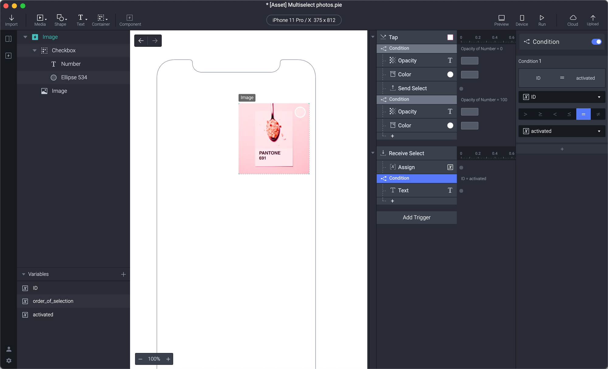 Move the Text response underneath the new condition you just created.