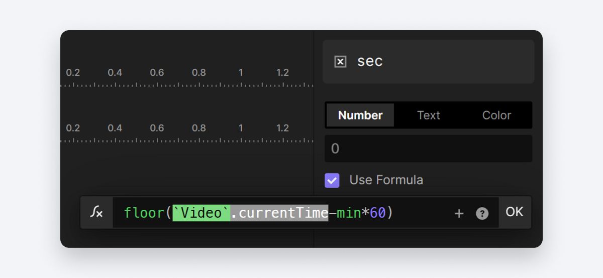 Formula setup for sec.