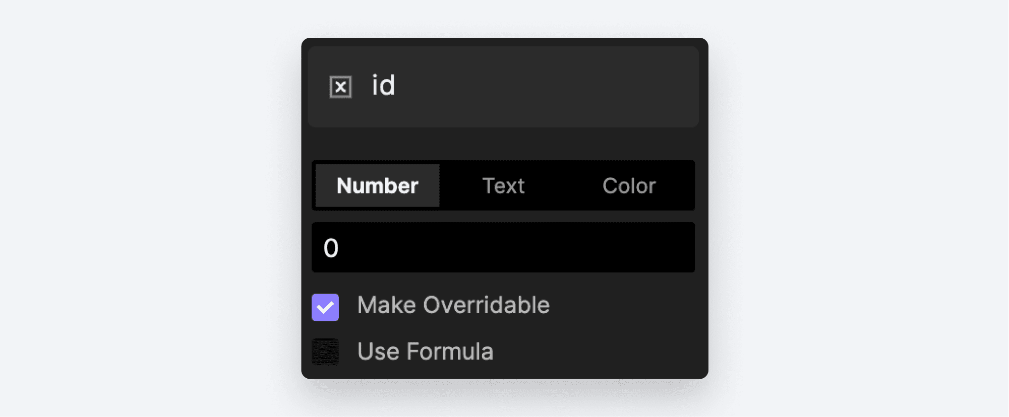 Create a variable called id