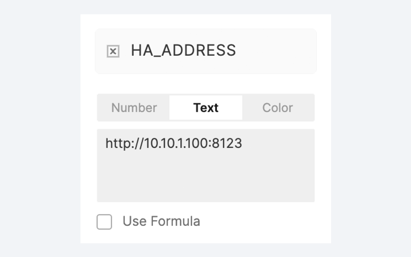 Adjust the HA_ADDRESS variable.